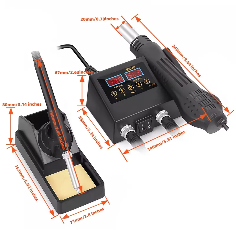 60W LED Digital Display Hot Ai - Smd Rework Station Hot Air Soldering 2 In 1 recension och pris