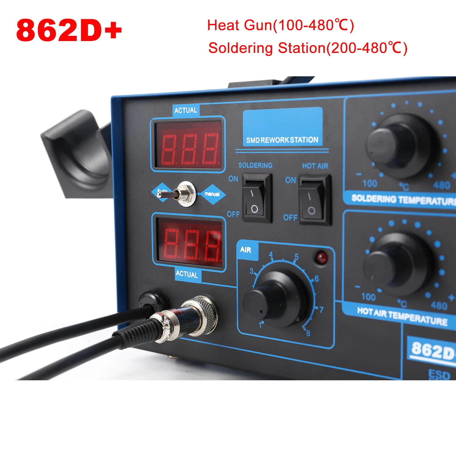 862D+ Soldering Station 2 In 1 - Smd Rework Station Hot Air Soldering 2 In 1 recension och pris