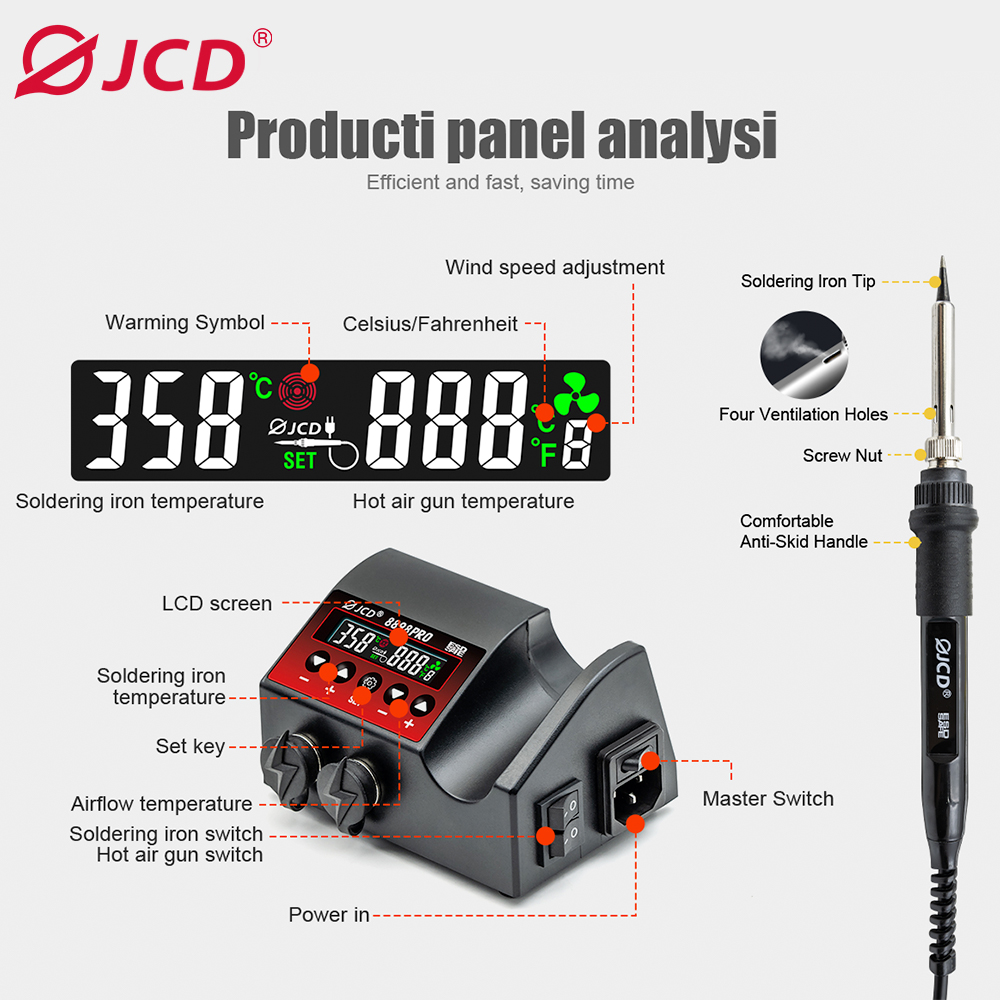 750W SMD Rework Soldering Stat - Smd Rework Station Hot Air Soldering 2 In 1 recension och pris