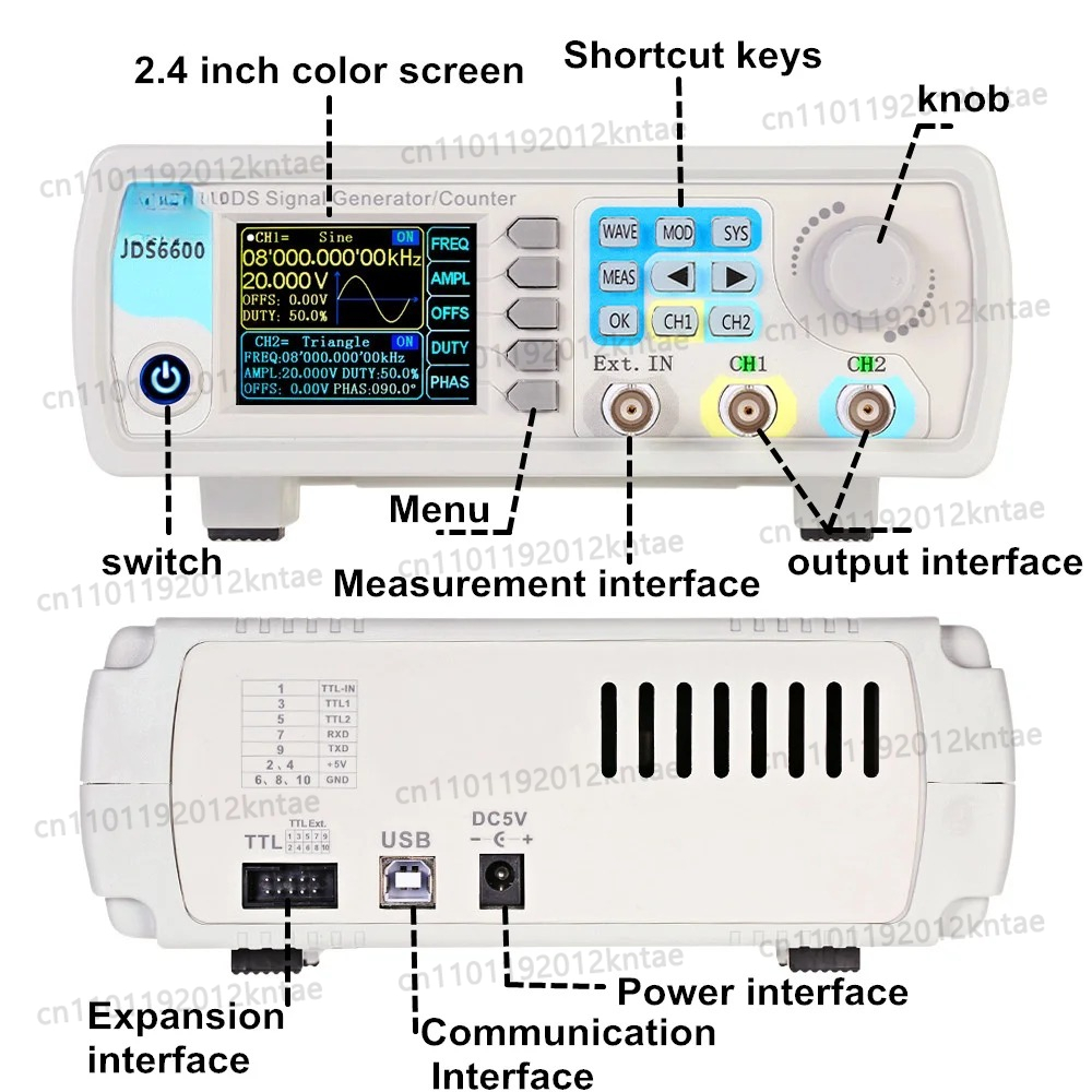 JDS6600 15/30/40/50/60MHz DDS  - Dual Channel Arbitrary Waveform Function Generator 60Mhz recension och pris