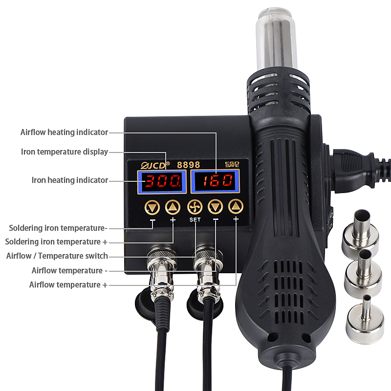 2 in 1 750W Hot Air Gun LCD Di - Smd Rework Station Hot Air Soldering 2 In 1 recension och pris