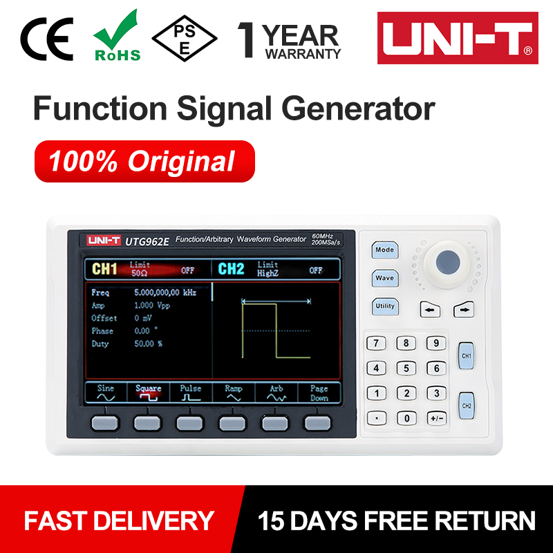 UNI-T UTG932E UTG962E Function - Dual Channel Arbitrary Waveform Function Generator 60Mhz recension och pris