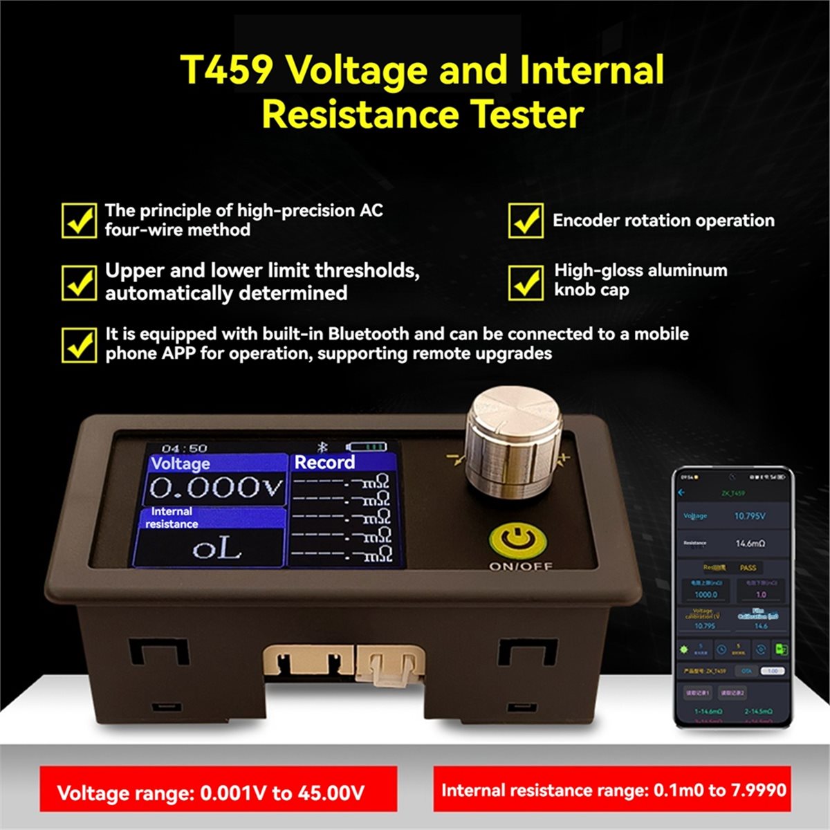 AS62 T459 DC 5V Four-Wire Batt - Battery Internal Resistance Tester Four Wire recension och pris