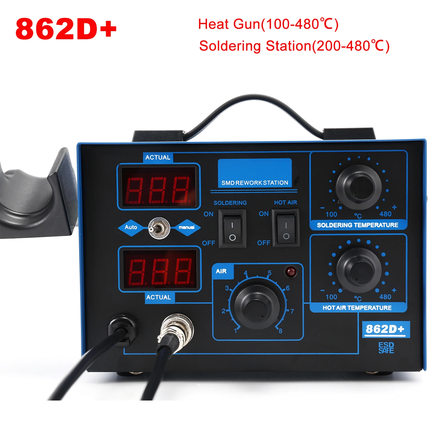 862D+ Soldering Station 2 In 1 - Smd Rework Station Hot Air Soldering 2 In 1 recension och pris