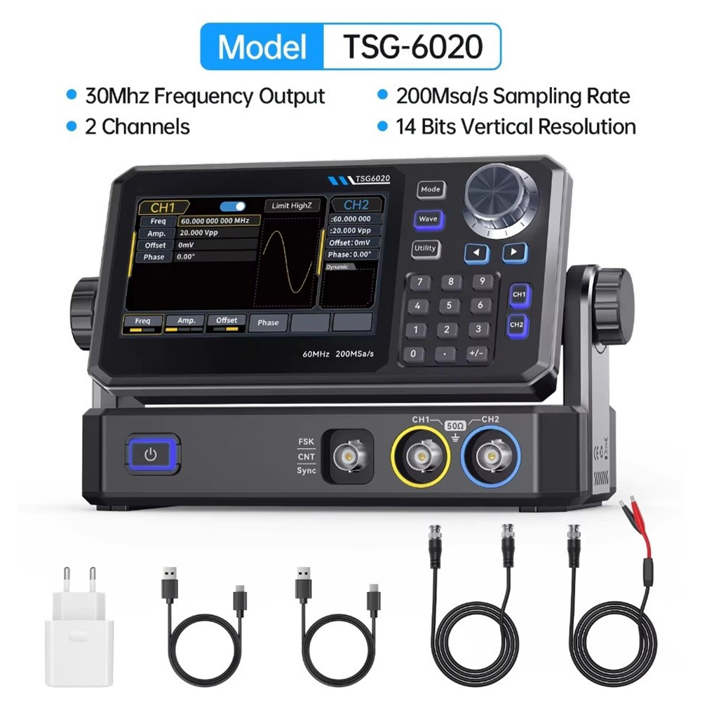 TSG6020 60MHz Dual Channel Fun - Dual Channel Arbitrary Waveform Function Generator 60Mhz recension och pris