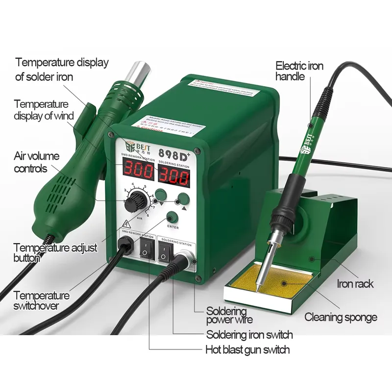 BST-898d+ Digital Soldering St - Smd Rework Station Hot Air Soldering 2 In 1 recension och pris